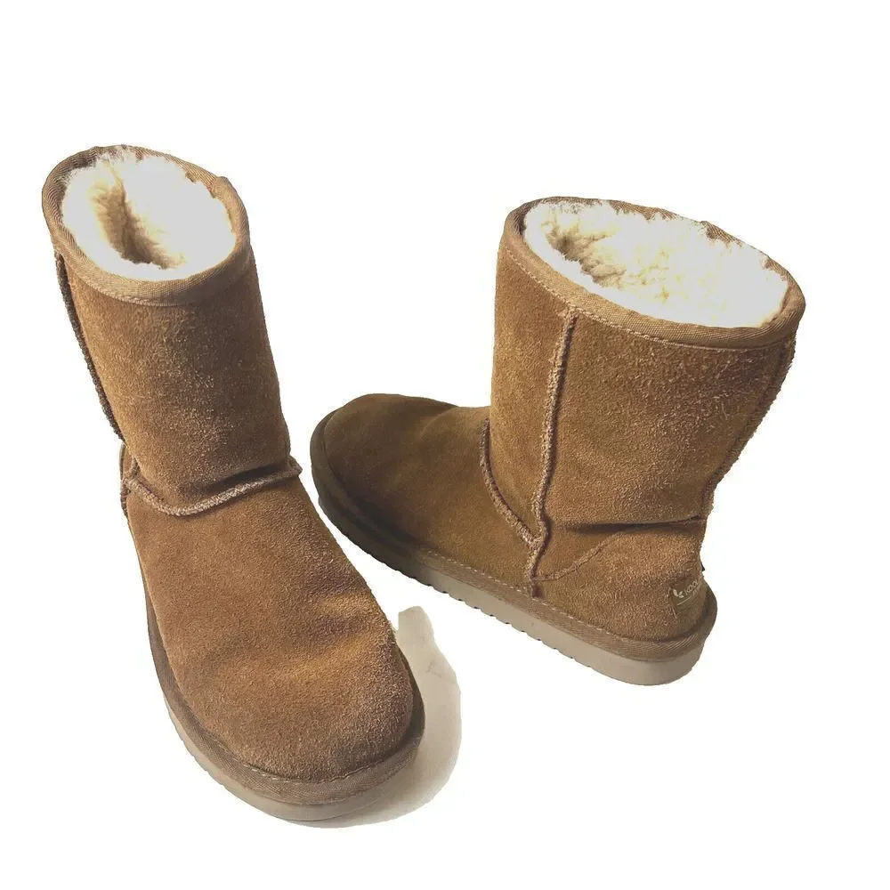 Koolaburra By Ugg 1017090 Chestnut Winter Boots Women Sz 6 Sherpa Lining Pull On